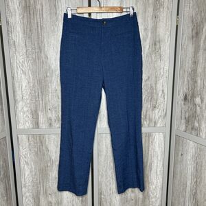 Rouje Paris Pants Linen Blend Straight Leg Navy Blue Size 38